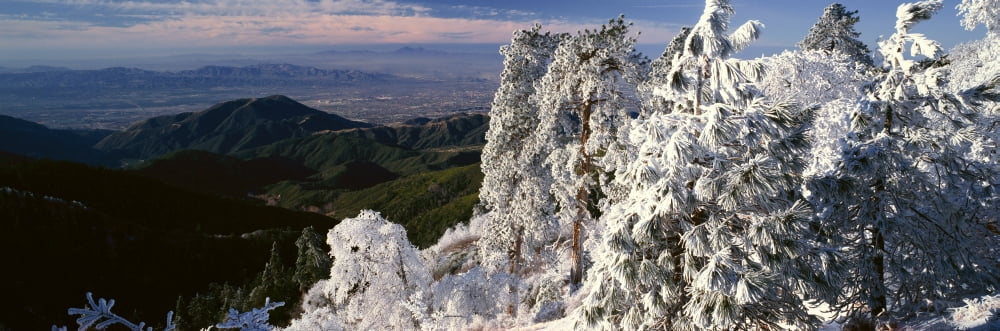 Lake Arrowhead In Winter California Canvas Art - Panoramic Images (27 x 9)