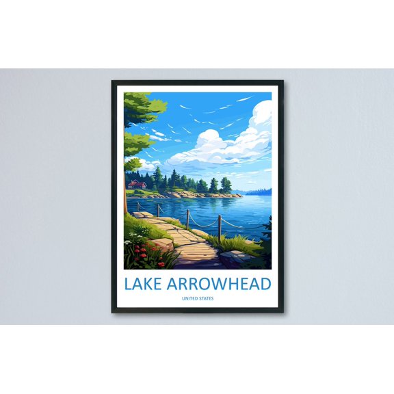 Lake Arrowhead Scenic Nature Landscape California Wall Decor Unframed Paper Print