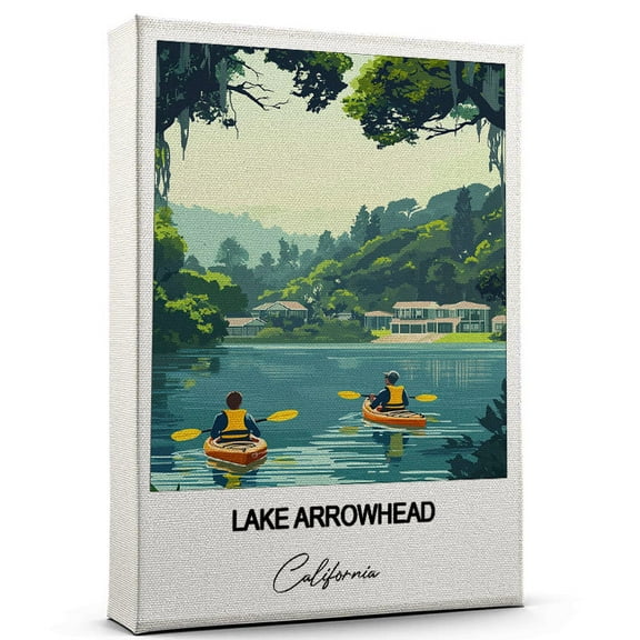 Lake Arrowhead Travel Art Canvas  Modern Wall Art Inspired by California Canvas  Great Gift for Travel Lovers  Ready to Hang