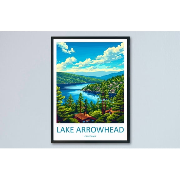 Lake Arrowhead Travel Lake Arrowhead Hanging Home Décor Lake Arrowhead Lovers California Wall Art Unframed Paper Print