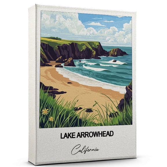Lake Arrowhead Travel Wall Canvas  Elegant and Cultural Art Print California Canvas Print  Ideal Gift for Travel Lovers