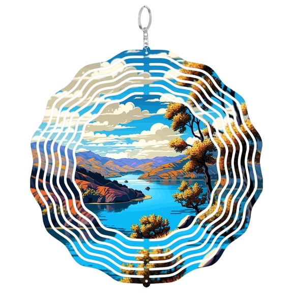 Lake Berryessa California Reservoir 3D Wind Spinner Metal Kinetic Hanging Art Outdoor Yard Decor Water Sport Gift