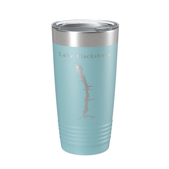 Lake Blackshear Map Tumbler Travel Mug Insulated Laser Engraved Coffee Cup Georgia 20 oz Light Blue