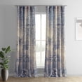 thumbnail image 1 of Lake Blue Abstract Textured Printed Cotton Curtain (1 Panel), Lake Blue, 50W X 84L, 1 of 10