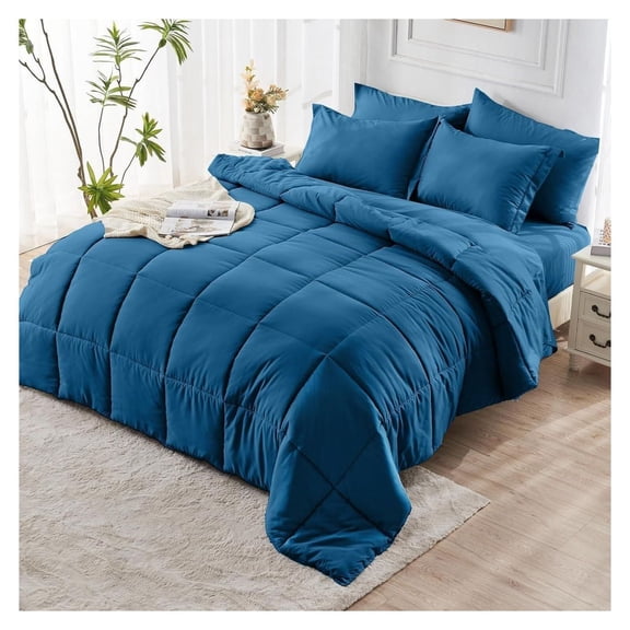 Lake Blue Comforter Set 2/3 Piece - Twin/Queen/King - Soft Microfiber Bedding - Lightweight Quilted Design - Bedroom Decor for All Seasons