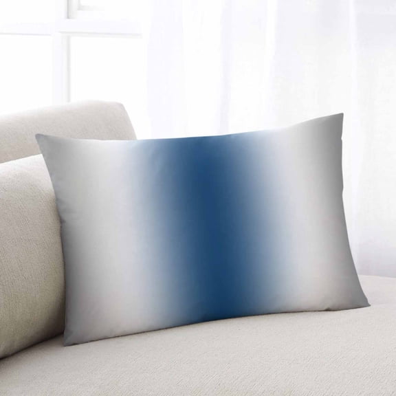 Lake Blue Grey White Throw Pillow Covers, Farmhouse Ombre Color Modern Soft Breathable Pillow Cases with Invisible Zipper for Sleeping, Toddler Pillowcases for Couch Bed Sofa Chair 12x20 Inches