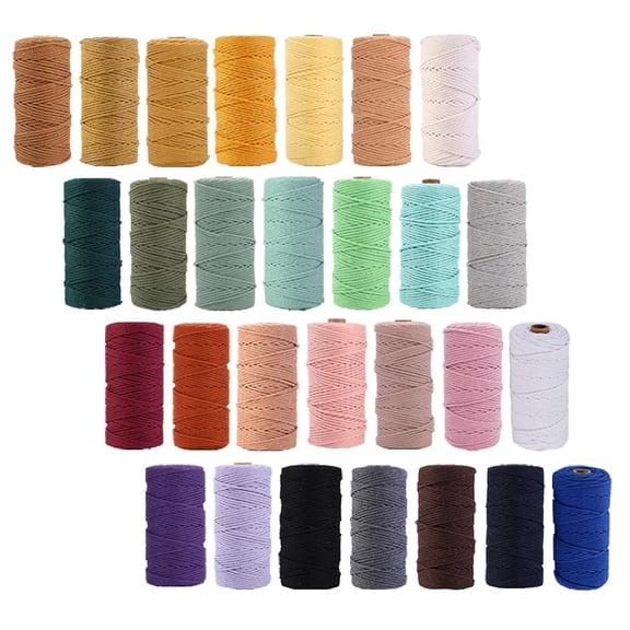 Lake Blue Macrame Cord, Colored Cotton Rope Soft Craft Cord Twine for Wall Hanging, Plant Hangers, Crafts, Decorative Projects