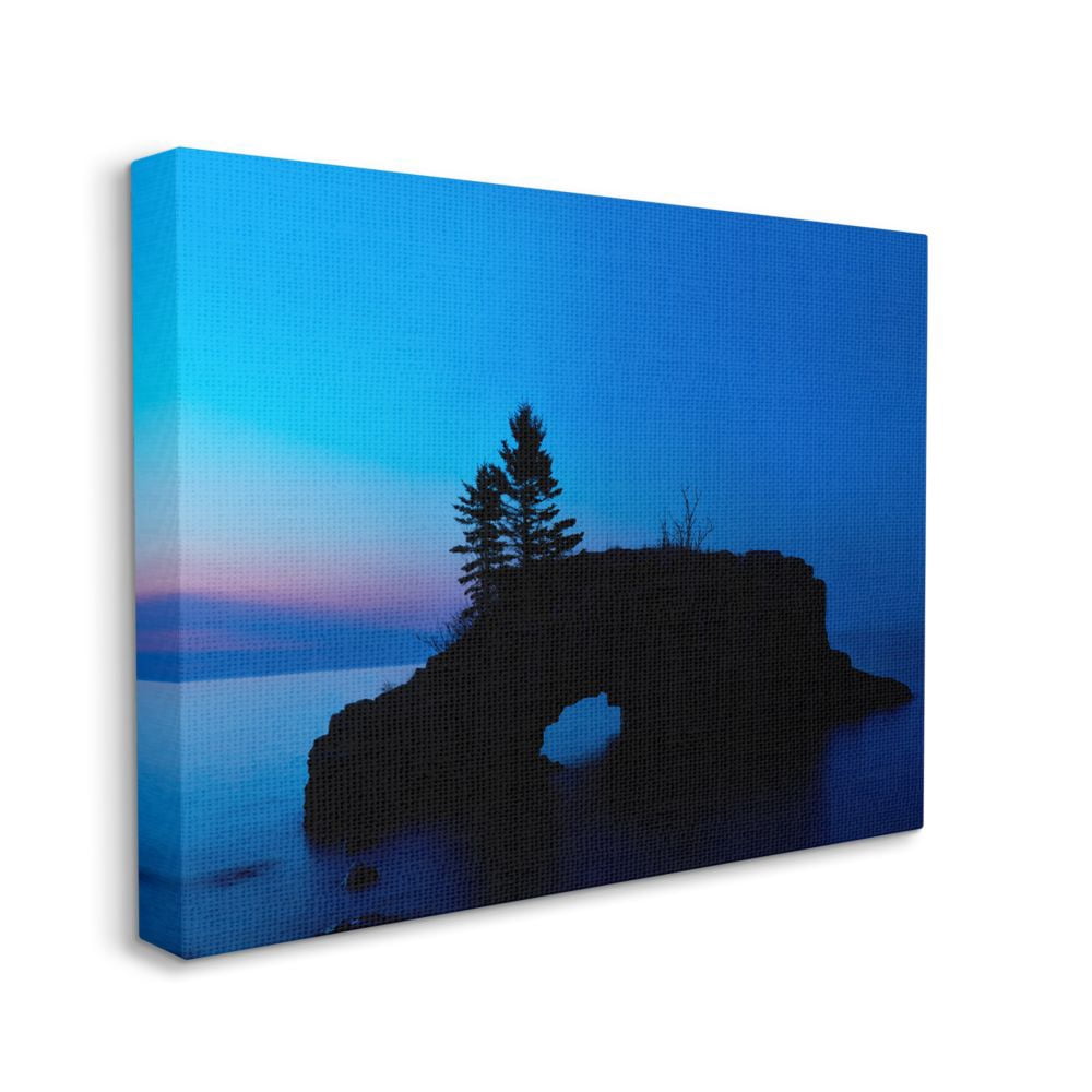 Lake Blue Purple Landscape Photograph 40 in x 30 in Photography Canvas Art Print, by Stupell Home Décor