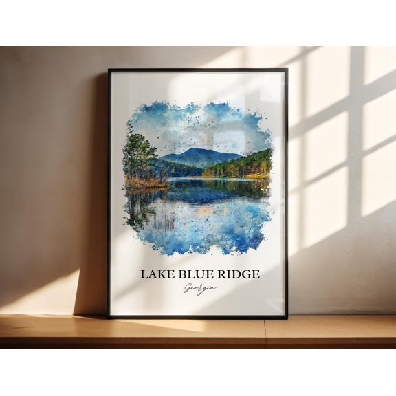 Lake Blue Ridge Wall Art, Fannin County Print, Blue Ridge Artwork, Lake Blue Ridge Travel Print, Travel Poster