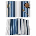 thumbnail image 1 of Lake Blue Stripes Placemats Set of 4 Minimalist Abstract Vertical Lines Place Mats Indoor Wipeable Table Mats Washable Cloth Dining Table Placemats for Kitchen Holiday Party Home Decor 13x19 Inch, 1 of 9
