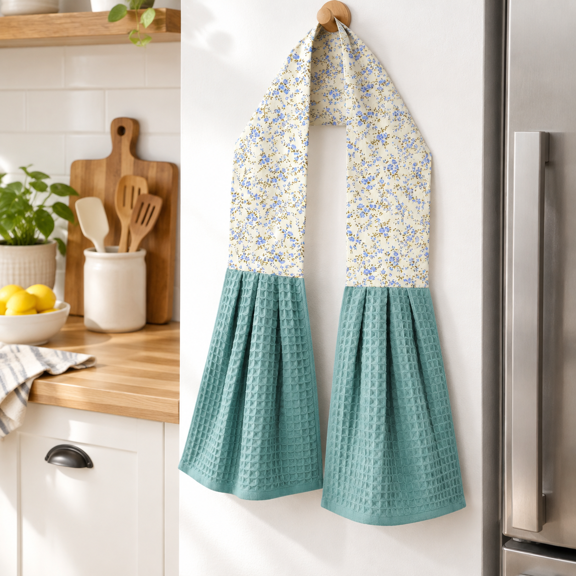 Lake Blue basic Waffle Weave Cotton Kitchen Towel Scarf for Cooking and Decoration