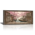 thumbnail image 1 of Lake Boat Window Canvas Wall Art - Nature Scenery Coastal Pictures Landscape Canvas Prints, Horizontal Modern Painting Artwork for Living Room Bedroom, 1 of 7