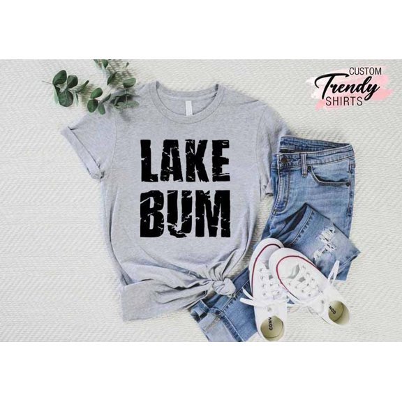 Lake Bum Shirt, Live at the Lake Lover Tee, Boating Tee, Great Boating Her, Vintage Look Boating Shirt, Lake Tee, Boating Life Tee TSHIRT All Size S-5XL