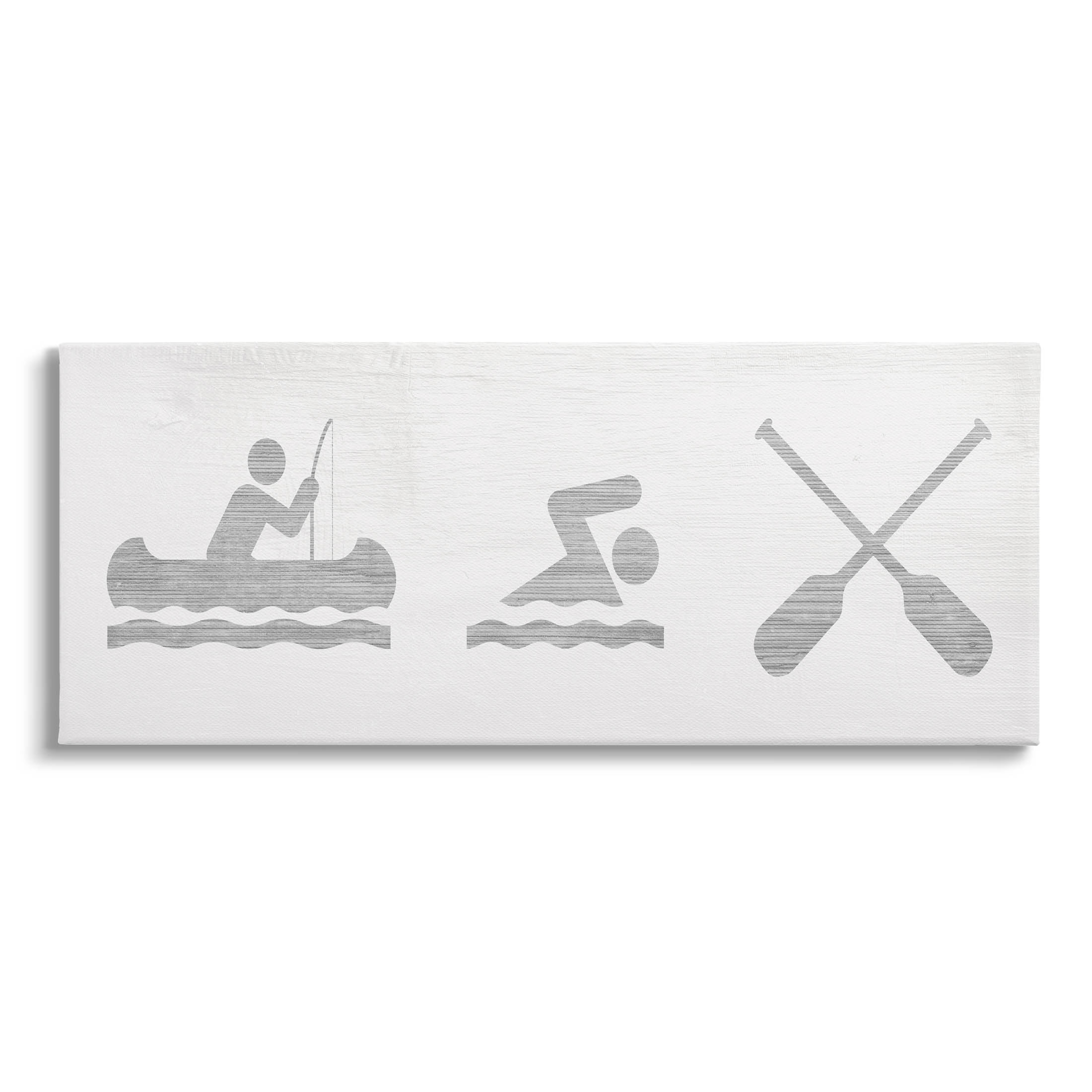 Lake Cabin Activities Sign Typography Graphic Art Gallery Wrapped Canvas Print Wall Art