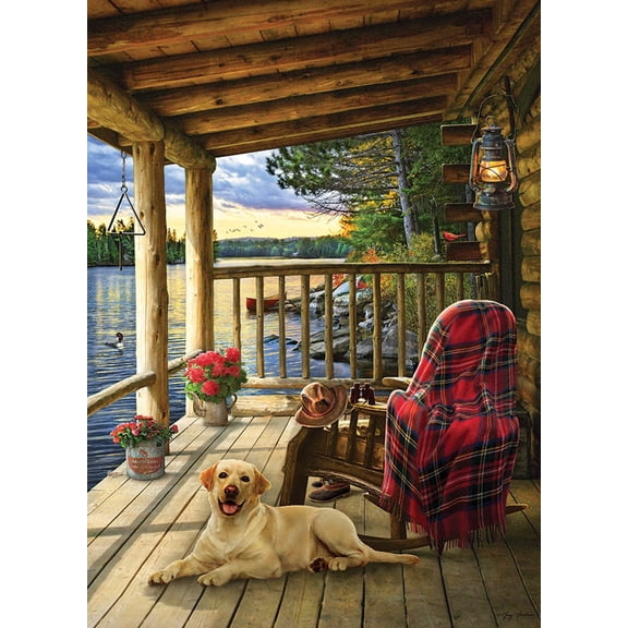 Cobble Hill - Lake Cabin Labrador - 35 Piece Tray Puzzle