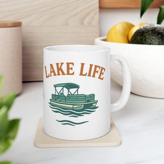 Lake Ceramic Mug Pontoon Boat Design.jpg