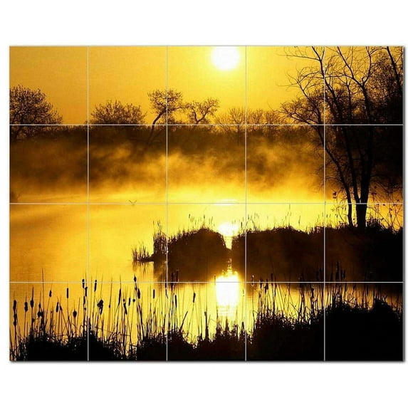 Lake Ceramic Tile Mural Kitchen Backsplash Bathroom Shower, 400693-S54