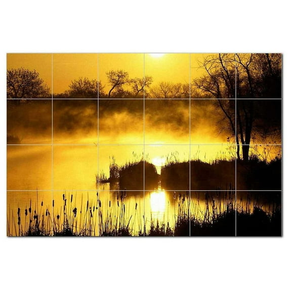 Lake Ceramic Tile Mural Kitchen Backsplash Bathroom Shower, 400693-S64