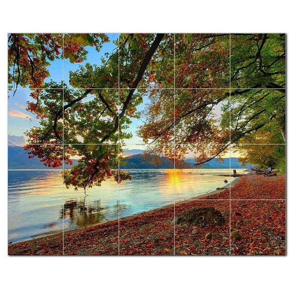 Lake Ceramic Tile Mural Kitchen Backsplash Bathroom Shower, 400704-M54