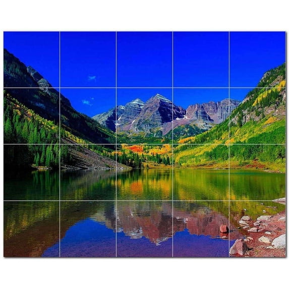 Lake Ceramic Tile Mural Kitchen Backsplash Bathroom Shower, 400717-S54