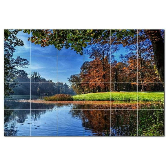 Lake Ceramic Tile Mural Kitchen Backsplash Bathroom Shower, 400719-L64