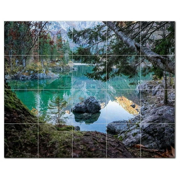 Lake Ceramic Tile Mural Kitchen Backsplash Bathroom Shower, 400748-XL54
