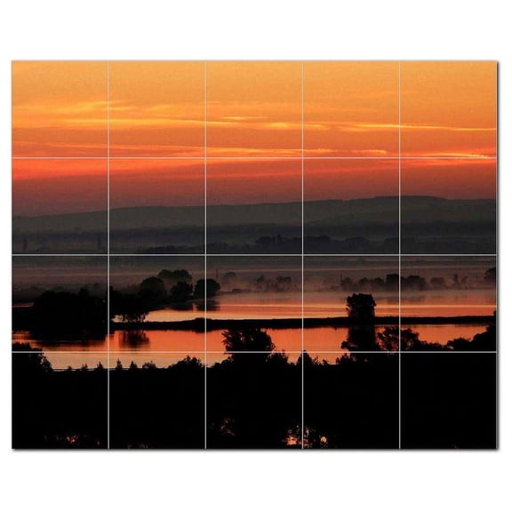 Lake Ceramic Tile Mural Kitchen Backsplash Bathroom Shower, 400769-XL54