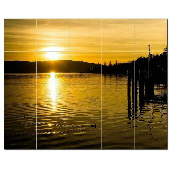 Lake Ceramic Tile Mural Kitchen Backsplash Bathroom Shower, 400770-S54