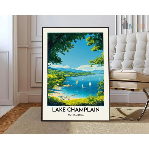 Lake Champlain Poster, Lake Champlainlake Champlain Print, Lake Champlain Photo, Lake Champlain Poster Print, Fort Ticonderoga Wall Art, Modern Wall Decor, 24x36 UNFRAMED