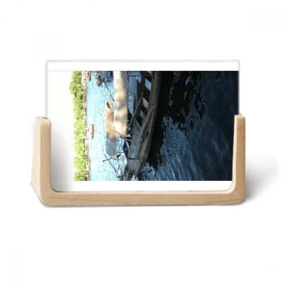 Lake Chinese Style Boat Art Deco Fashion Photo Wooden Photo Frame Tabletop Display