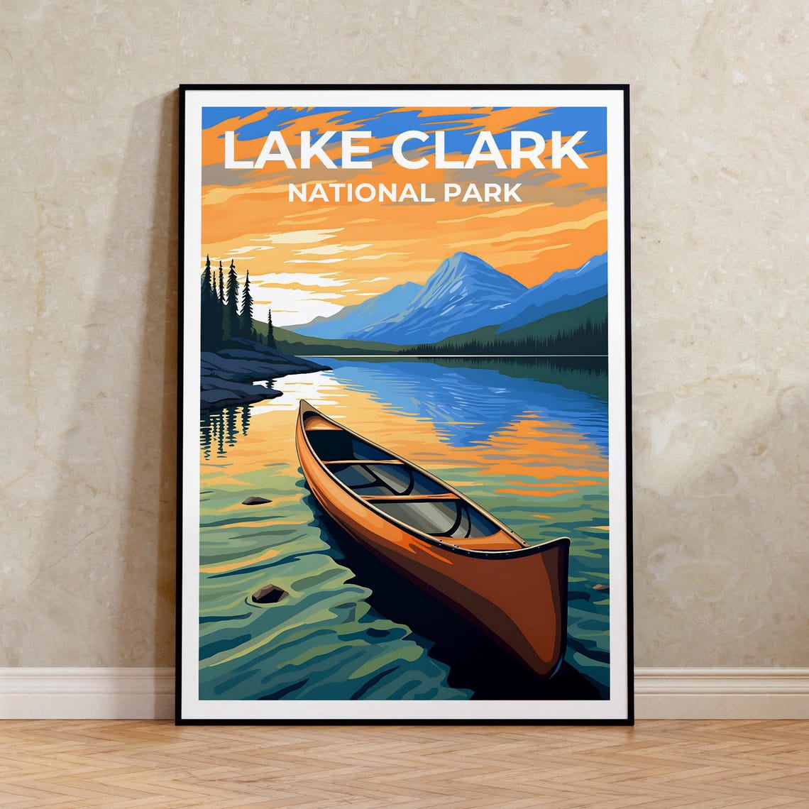 Printable Sign Photo Lake Clark Alaska Wall Art Print, Peaceful National Park Lake And ...