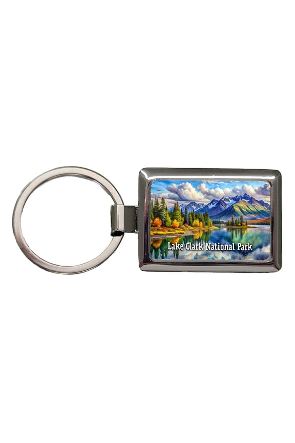 Lake Clark National Park Alaska Metal Rectangle Keychain