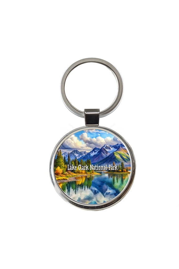 Lake Clark National Park Alaska Metal Round Keychain
