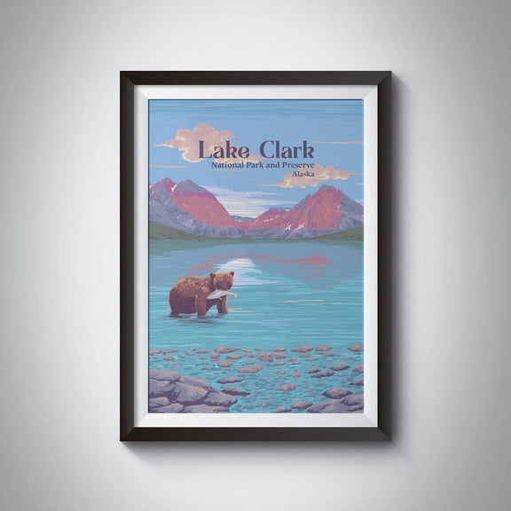 Lake Clark National Park Alaska Mount Redoubt Volcano Art Unframed Paper Print