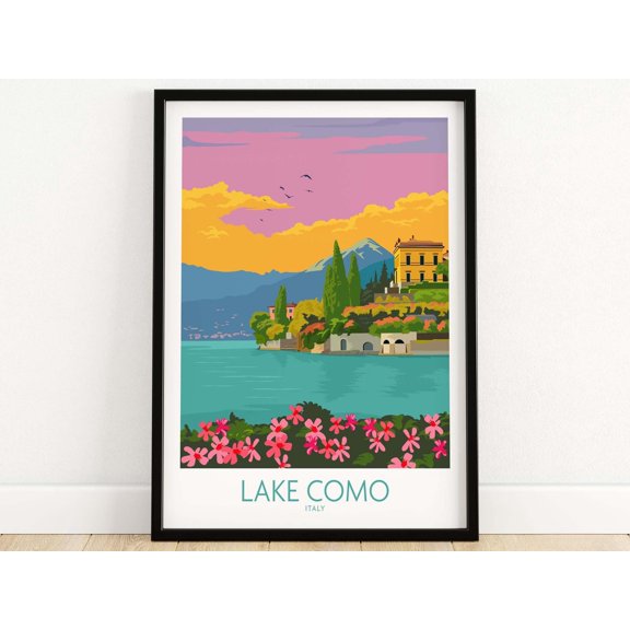 Lake Como Italy Poster Print Como Wall Art Gift Italy Print