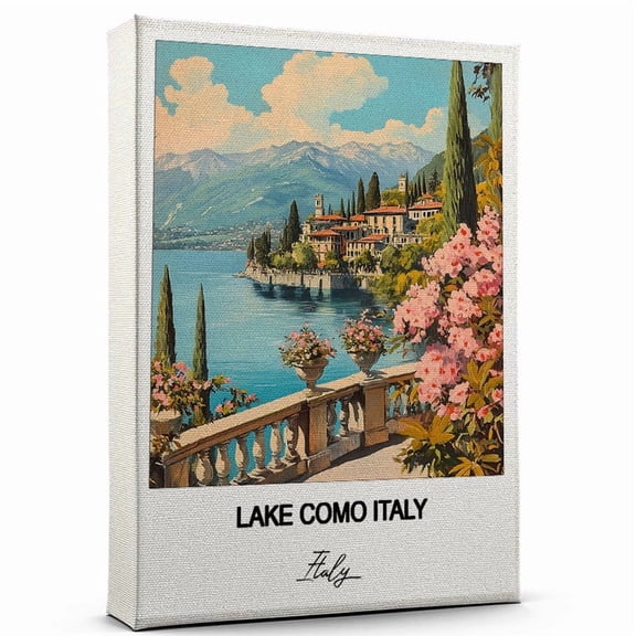 Lake Como Italy Travel Wall Decor  Scenic Travel Canvas Print of Italy Canvas  Beautiful Gift for Home, Office, or Living Space
