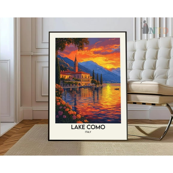 Lake Como Poster, Italy Art, Italy Poster, Italy Gift, Italy Print, Italyitaly Travel Poster, Lake Como Print Wall Art, Modern Wall Decor, 16x24 UNFRAMED