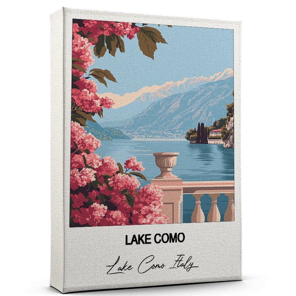 Lake Como Travel Art Canvas  Modern Wall Art Inspired by Lake Como Italy Canvas  Great Gift for Travel Lovers  Ready to Hang