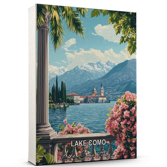 Lake Como Travel Canvas Wall Art  Lake Como Italy Canvas  Travel-Inspired Scene That Brings Peace, Color, and Culture Into Your Space