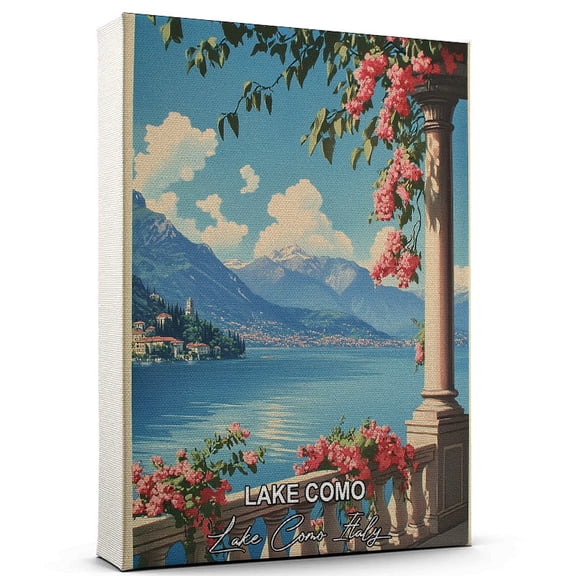 Lake Como Travel Global Destination Canvas  Lake Como Italy Canvas  Celebrate Your Favorite Destination  A Sophisticated Touch to Any Room