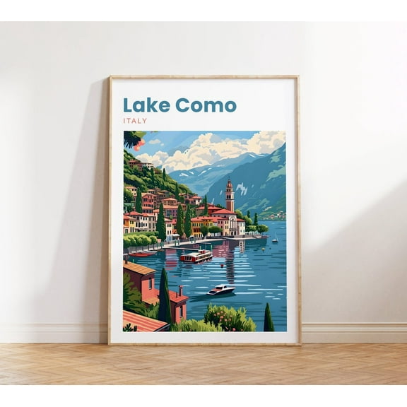 Lake Como Travel Print Lake Como Travel Poster Lake Como Italy Lake Como Print Northern Italy Lake Como Wall Art UNFRAMED Poster, Wall Art for Decor, Present, 12x18