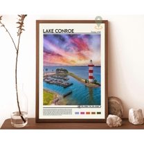 Lake Conroe Print, Lake Conroe Wall Art, Lake Conroe Poster, Lake Conroe Photo, Lake Conroe Poster Print, Lake Conroe, Lake Conroe Texas Wall Art, Modern Wall Decor, 8x12 UNFRAMED