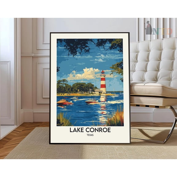 Lake Conroe Print, Lake Conroelake Conroe Poster, Lake Conroe Photo, Lake Conroe Poster Print, Lake Conroe, Lake Conroe Texas Wall Art, Modern Wall Decor, 12x18 UNFRAMED