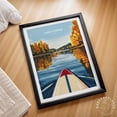 thumbnail image 1 of Lake Conroe Texas Summer Lake House Minimalist Art Print, Stretched Canvas 12x16in, 1 of 4