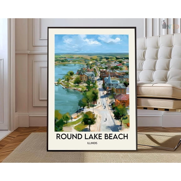 Lake County Illinois Beach Poster Home Decor Office Wall Art Living Room Decor, Paper Poster Only