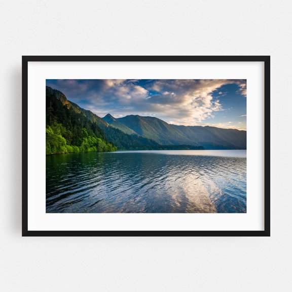 Lake Crescent 02 - Washington Photography Black Framed Wall Art Print 12 x 18 inches