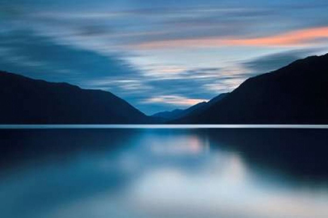 Lake Crescent Dusk Canvas Art - Katherine Gendreau (12 x 18)