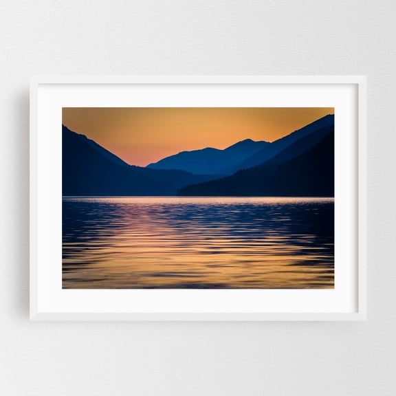 Lake Crescent - Washington Photography White Framed Wall Art Print 16 x 24 inches