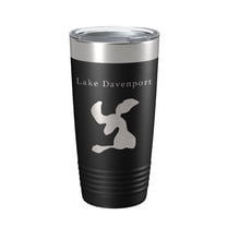 Lake Davenport Map Tumbler Travel Mug Insulated Laser Engraved Coffee Cup Florida 20 oz Black