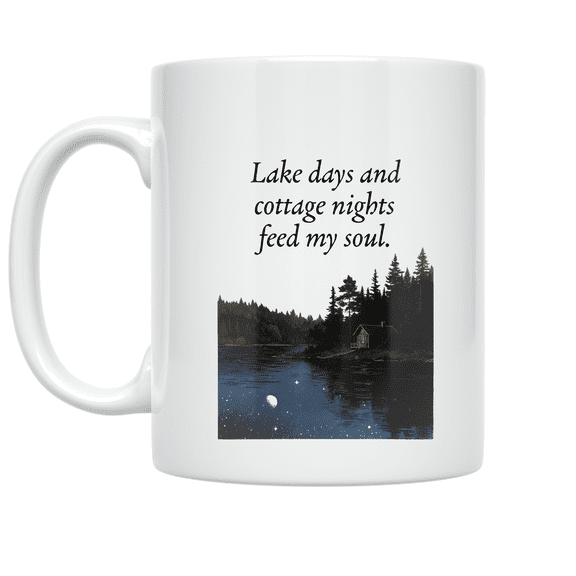 Lake Days and Cottage Nights - Cottage Country Enthusiast - 11 oz Ceramic Coffee Mug